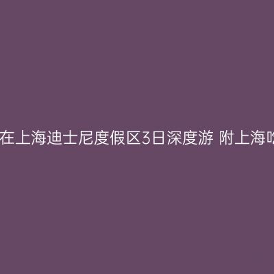 重庆在逃公主在上海迪士尼度假区3日深度游 附上海吃住行购集合
